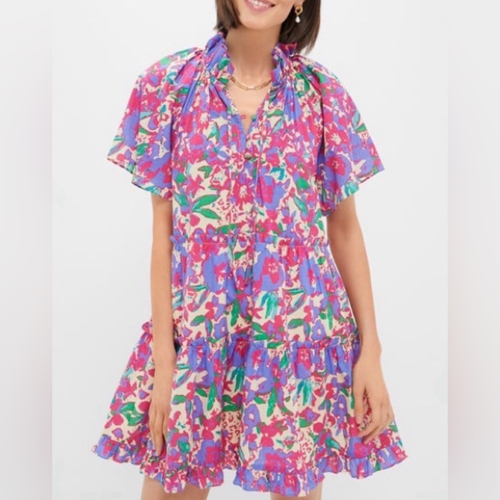 Tuckernuck Hyacinth House Magenta Multi Floral Thea Mini Dress Size Small